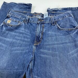 Cinch Mens 38x34 Blue Carter Relaxed Bootcut Jeans Medium Wash Denim Flaw